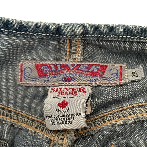 vintage 90’s Silver low rise bootcut blue jeans, size 28 - Picture 2 of 3